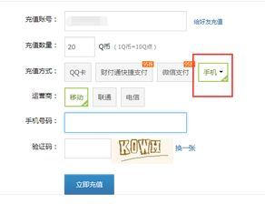 充值步骤二:选择Q币充值金额与支付方式